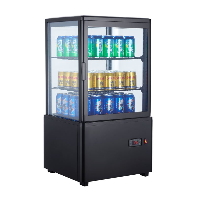 Armario Expositor Refrigerado 4 caras Sobremostrador Negro 58 L XC58L-N