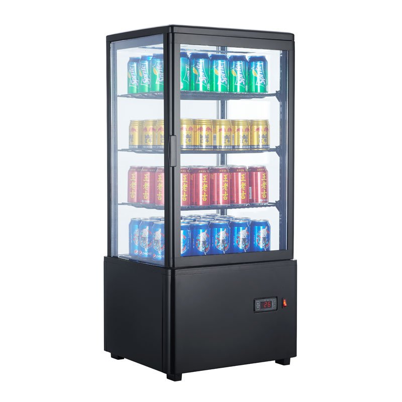 Armario Expositor Refrigerado 4 caras Sobremostrador Negro 78 L XC78L-N