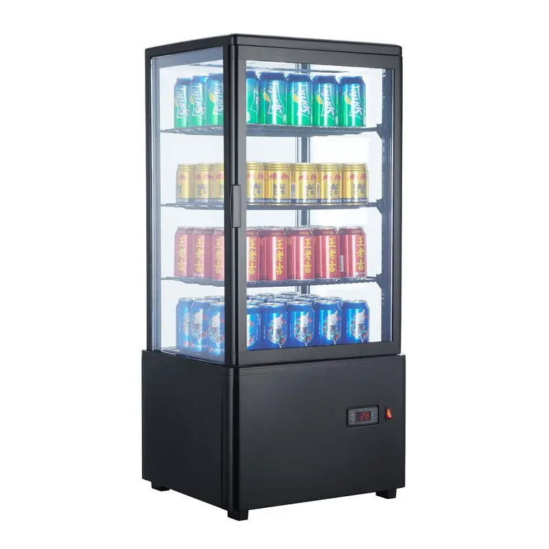 Armario Expositor Refrigerado 4 caras Sobremostrador Negro 78 L XC78L-N