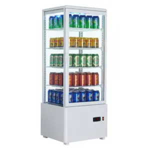 Armario Expositor Refrigerado 4 caras Sobremostrador Blanco 98 L XC98L-B
