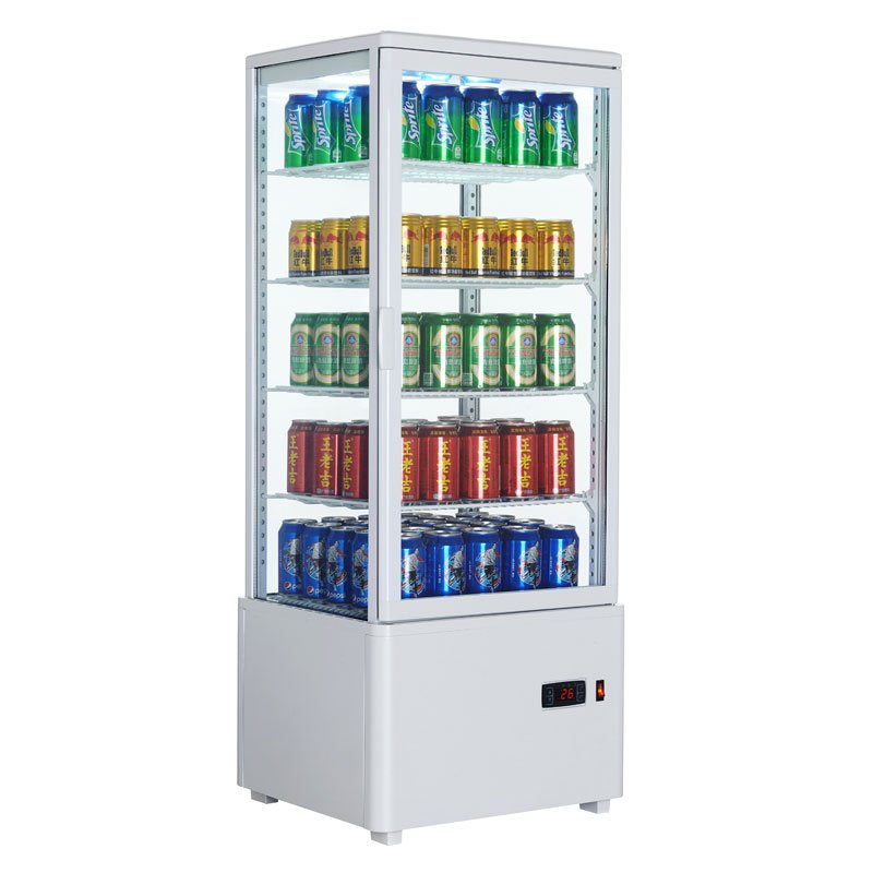 Armario Expositor Refrigerado 4 caras Sobremostrador Blanco 98 L XC98L-B