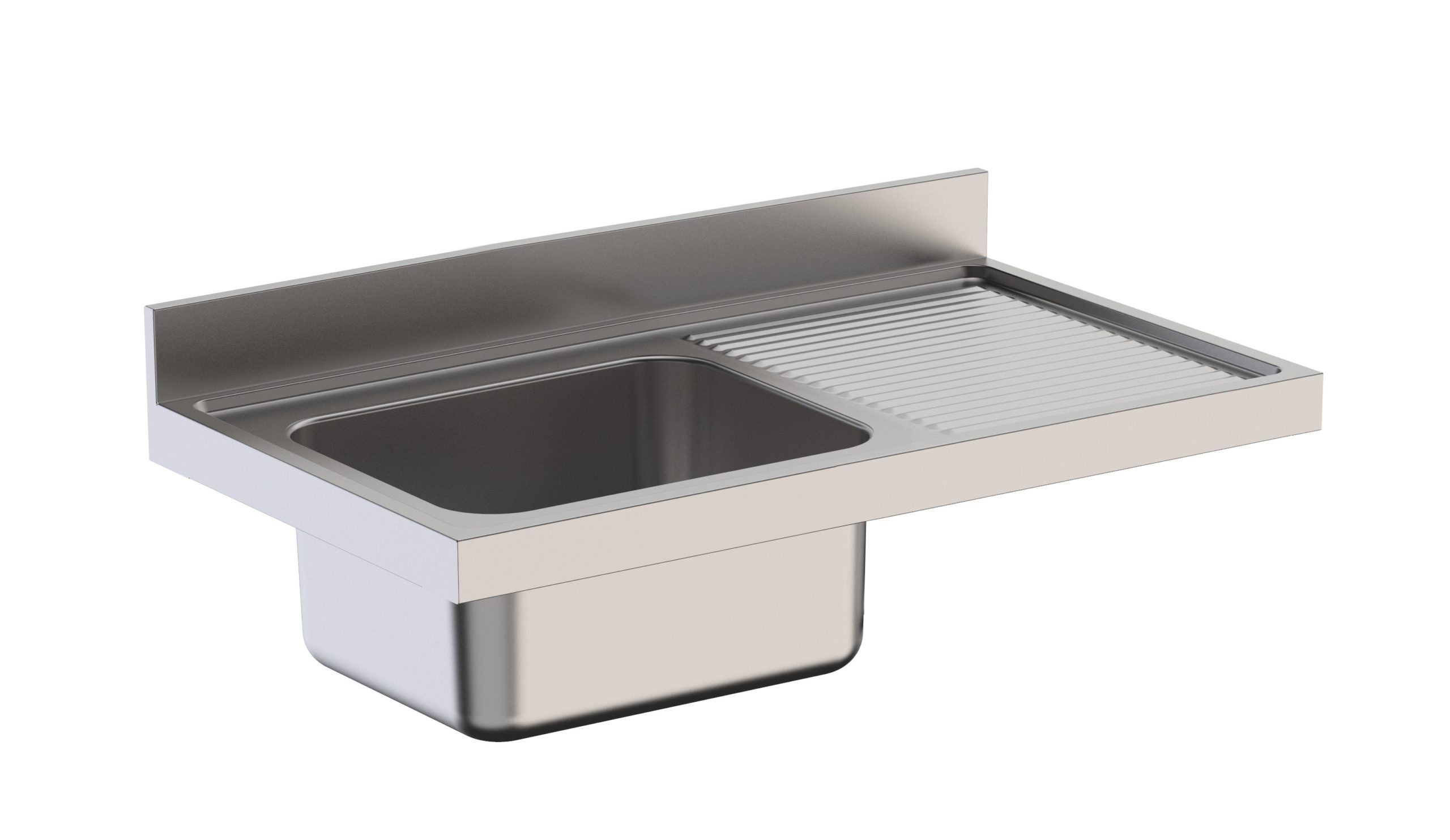 Fregadero Industrial Acero Inoxidable Con Cuba y Escurridor Sin Mueble