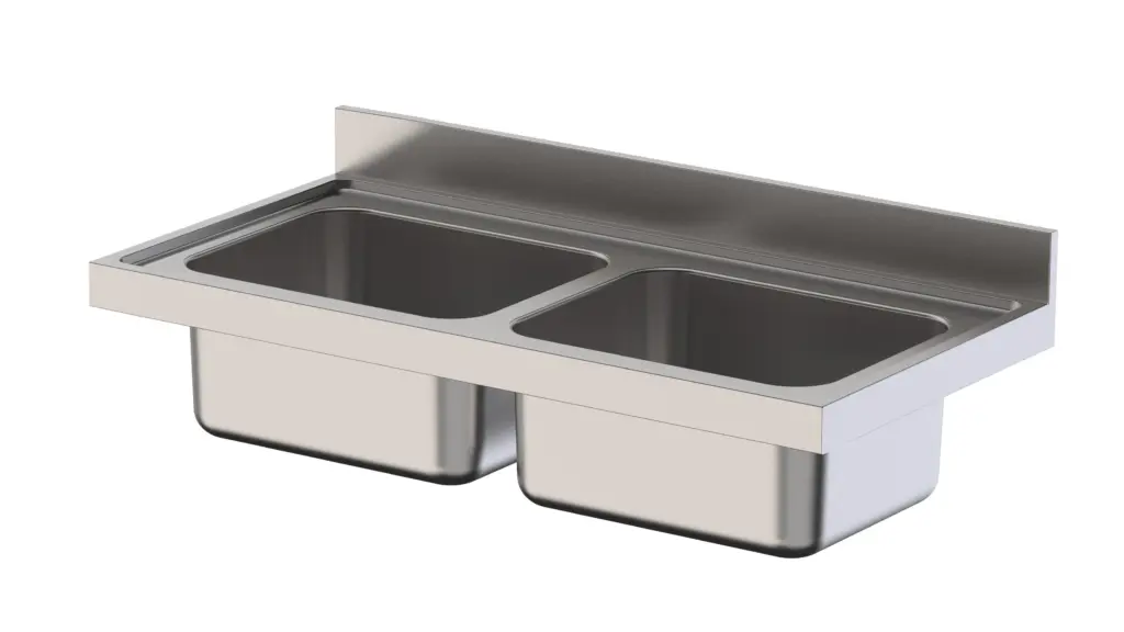 Fregadero Industrial Acero Inoxidable Con 2 Cubas Sin Mueble
