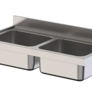 Fregadero Industrial Acero Inoxidable Con 2 Cubas Sin Mueble