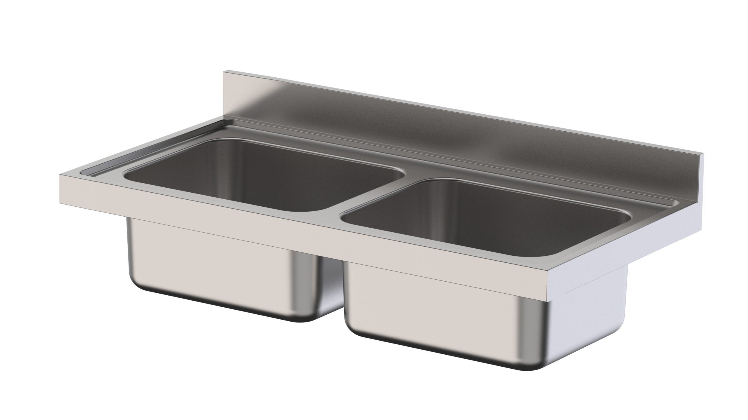 Fregadero Industrial Acero Inoxidable Con 2 Cubas Sin Mueble