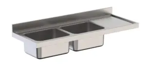 Fregadero Industrial Acero Inoxidable Con 2 Cubas con Escurridor Con Mueble