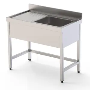 Fregadero Industrial Acero Inoxidable Con Cuba y Escurridor Con Mueble