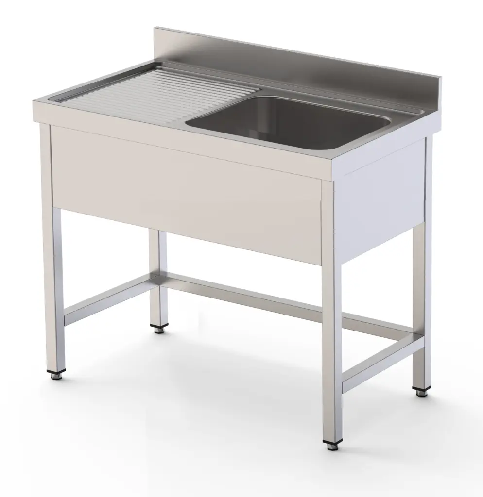 Fregadero Industrial Acero Inoxidable Con Cuba y Escurridor Con Mueble