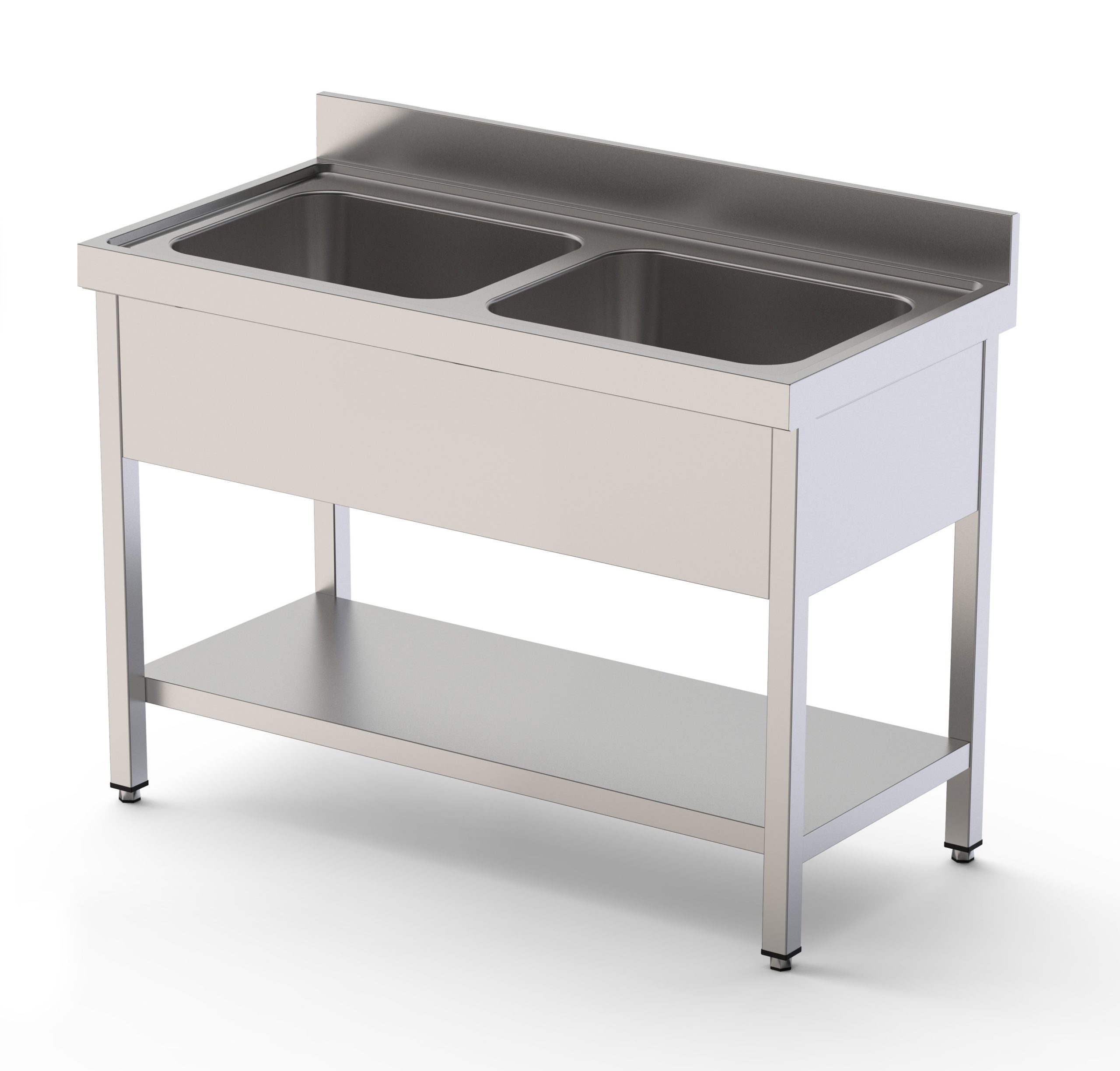 Fregadero Industrial Acero Inoxidable Con 2 Cubas Con Mueble