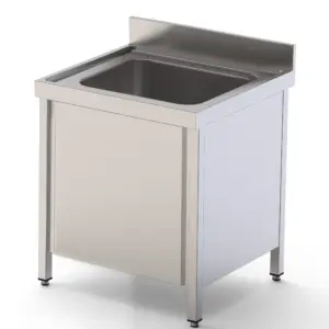 Fregadero Industrial Acero Inoxidable Con 1 Cuba y Puerta Abatible