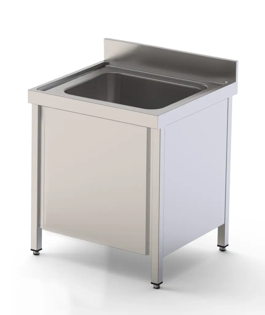 Fregadero Industrial Acero Inoxidable Con 1 Cuba y Puerta Abatible