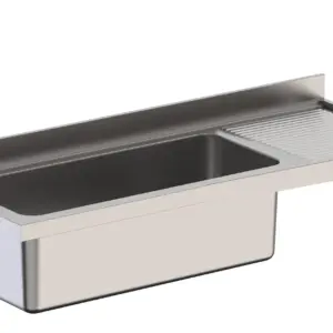 Fregadero Industrial Acero Inoxidable Gran Capacidad Fondo 700 Sin Mueble con 1 Cuba con Escurridor
