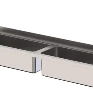 Fregadero Industrial Acero Inoxidable Gran Capacidad Fondo 700 Sin Mueble Con 2 Cubas 1800x700x400h mm