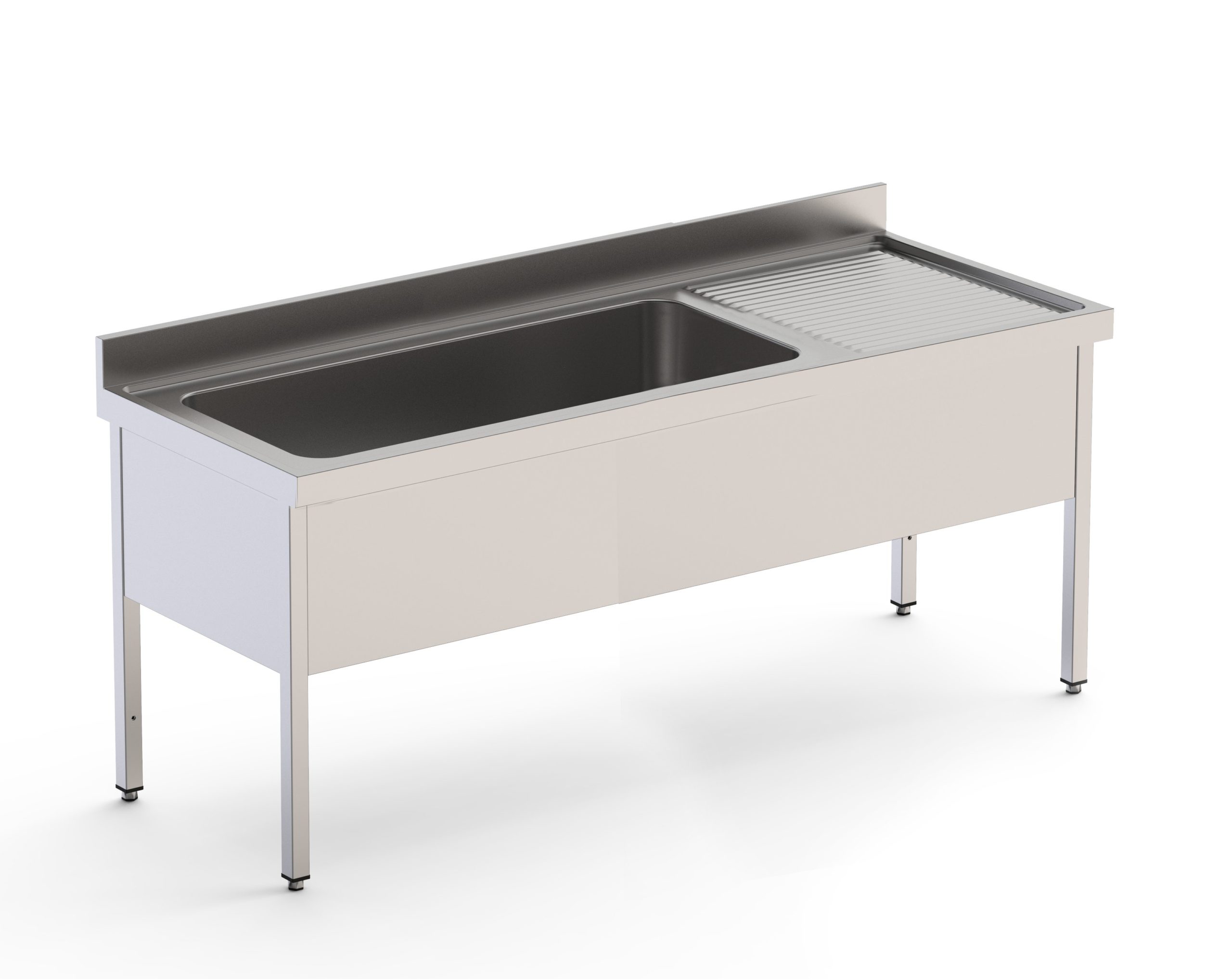 Fregadero Industrial Acero Inoxidable Gran Capacidad Fondo 700 Con Mueble Con 1 Cuba Con Escurridor