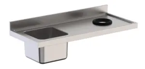 Fregadero Industrial Acero Inoxidable Con 1 Cuba y Aro Desbarazado