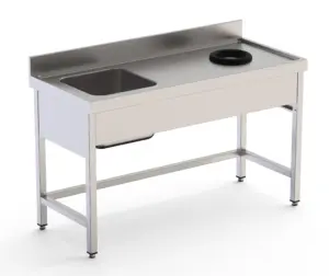 Fregadero Industrial Acero Inoxidable Con 1 Cuba y Aro Desbarazado
