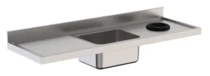 Fregadero Industrial Acero Inoxidable Con Aro Desbarazado Para Lavavajillas Con 1 Cuba con Escurridor