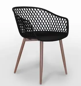 Sillón con estructura metálica imitación madera y carcasa polipropileno HAMBURGO