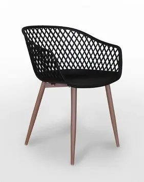 Sillón con estructura metálica imitación madera y carcasa polipropileno HAMBURGO