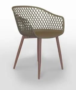 Sillón con estructura metálica imitación madera y carcasa polipropileno HAMBURGO
