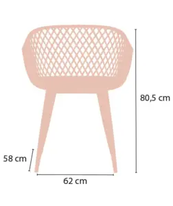 Sillón con estructura metálica imitación madera y carcasa polipropileno HAMBURGO