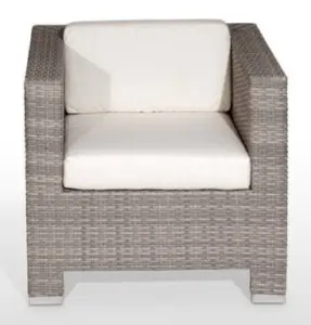Sillón aluminio y rattan y sintético trenzado 4 hilos  BRETAÑA