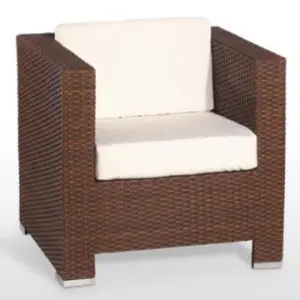 Sillón aluminio y rattan y sintético trenzado 4 hilos  BRETAÑA