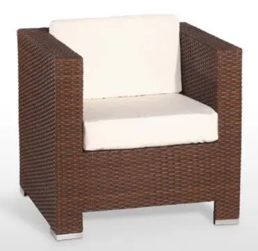 Sillón aluminio y rattan y sintético trenzado 4 hilos  BRETAÑA