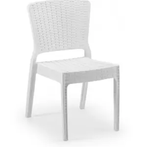 Silla monoblock inyección polipropileno imitación rattan MIKONOS