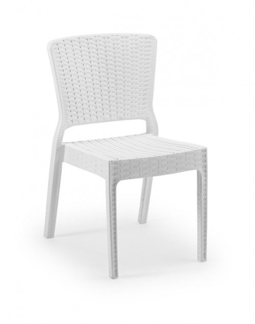 Silla monoblock inyección polipropileno imitación rattan MIKONOS