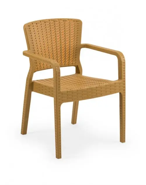 Sillón monoblock inyección polipropileno imitación rattan SANTORINI