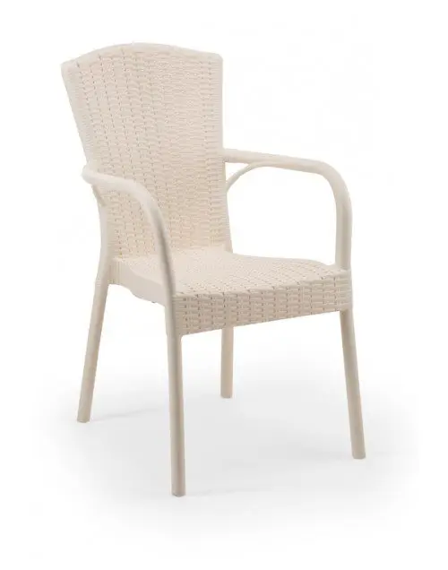 Sillón monoblock inyección polipropileno imitación rattan GALES