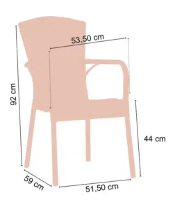 Sillón monoblock inyección polipropileno imitación rattan GALES