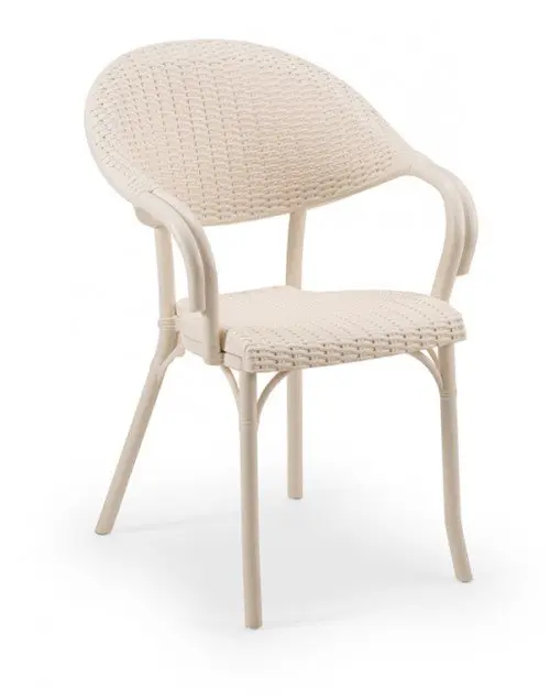 Sillón monoblock inyección polipropileno imitación rattan BIARRITZ