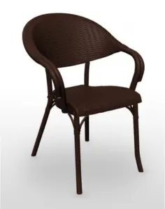 Sillón monoblock inyección polipropileno imitación rattan BIARRITZ