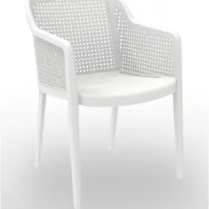 Sillón monoblock inyección polipropileno con laterales y respaldo imitación rejilla AMBIENTE
