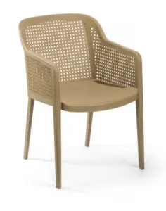 Sillón monoblock inyección polipropileno con laterales y respaldo imitación rejilla AMBIENTE
