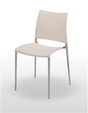 Silla con estructura de aluminio y asiento y respaldo de polipropileno VICENZA