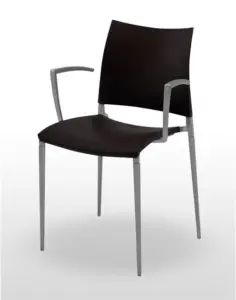 Sillón con estructura de aluminio y asiento y respaldo de polipropileno LAZIO