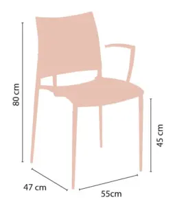 Sillón con estructura de aluminio y asiento y respaldo de polipropileno LAZIO