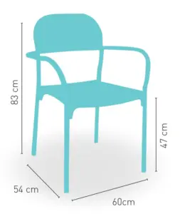 Sillón con armazón de aluminio color gris, asiento y respaldo en resina HELSINKI