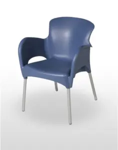 Sillón con carcasa de inyección polipropileno, estructura de aluminio anodizado SAN REMO