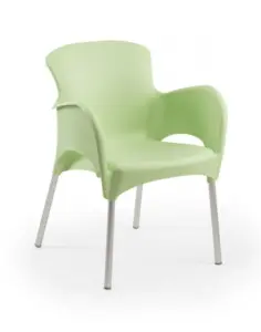 Sillón con carcasa de inyección polipropileno, estructura de aluminio anodizado SAN REMO
