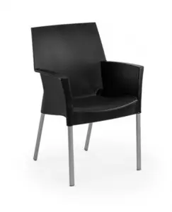 Sillón con carcasa de inyección polipropileno, estructura de aluminio anodizado MARBELLA