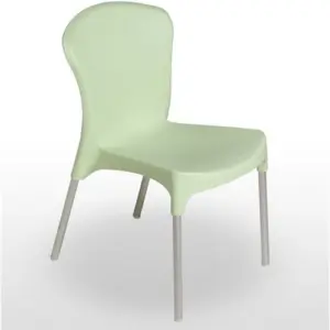 Silla con carcasa de inyección polipropileno, estructura de aluminio anodizado LUGANO
