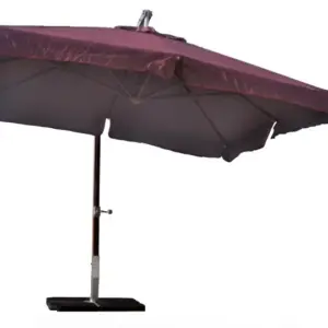 Parasol con mástil de madera Orientable DELUXE3X3-MADERA