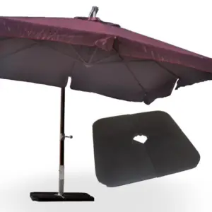 Parasol con mástil de madera Orientable DELUXE3X3-MADERA