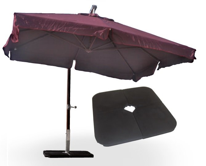 Parasol con mástil de madera Orientable DELUXE3X3-MADERA