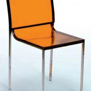 Silla con asiento y respaldo acrílico Naranja DENVER