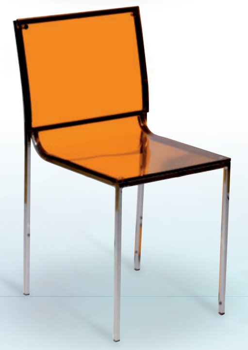 Silla con asiento y respaldo acrílico Naranja DENVER